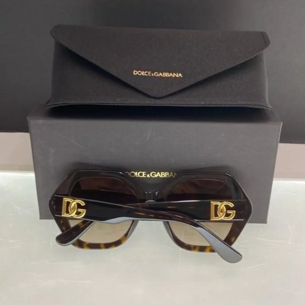 💯 - New Authentic DOLCE & GABBANA Gradient Brown Irregular Ladies Sunglasses